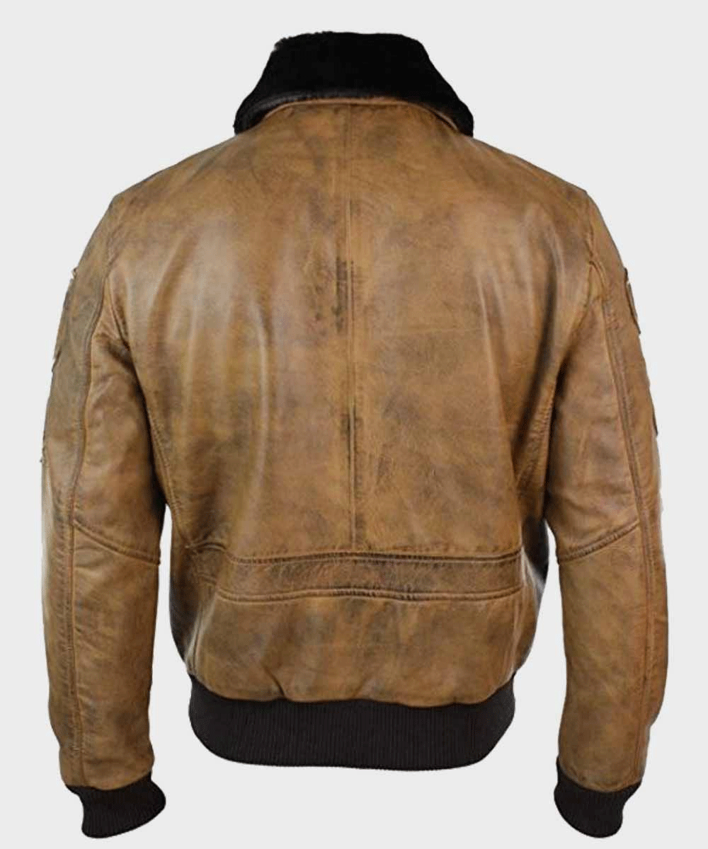 Mens Aviator Tan Bomber Leather Jacket - Rare Leather Order Now !!