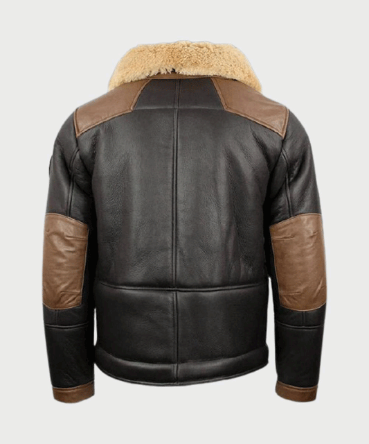 Mens Shearling Black B3 Bomber Jacket - Rare Leather Order Now !!