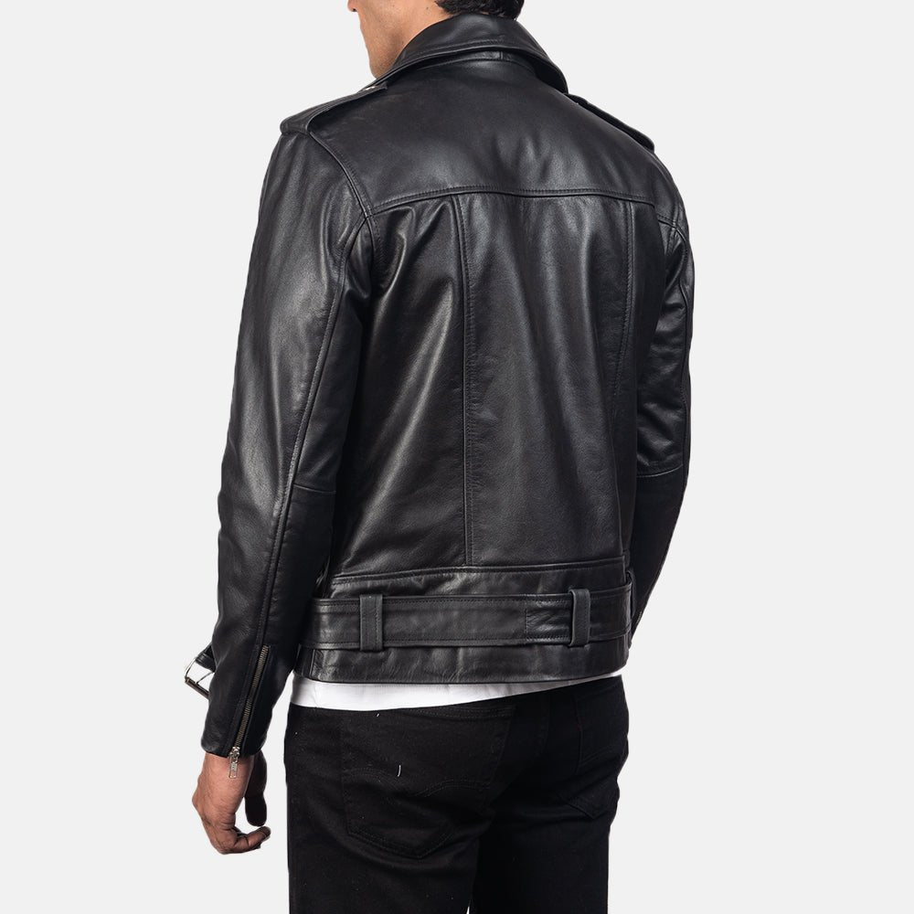 Allaric Alley Black Leather Biker Jacket - Vox Leather