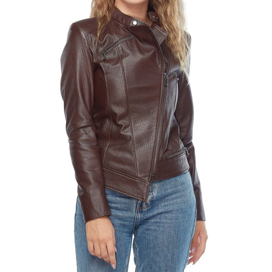 Amelia Women’s Real Leather Brown Jacket - Vox Leather