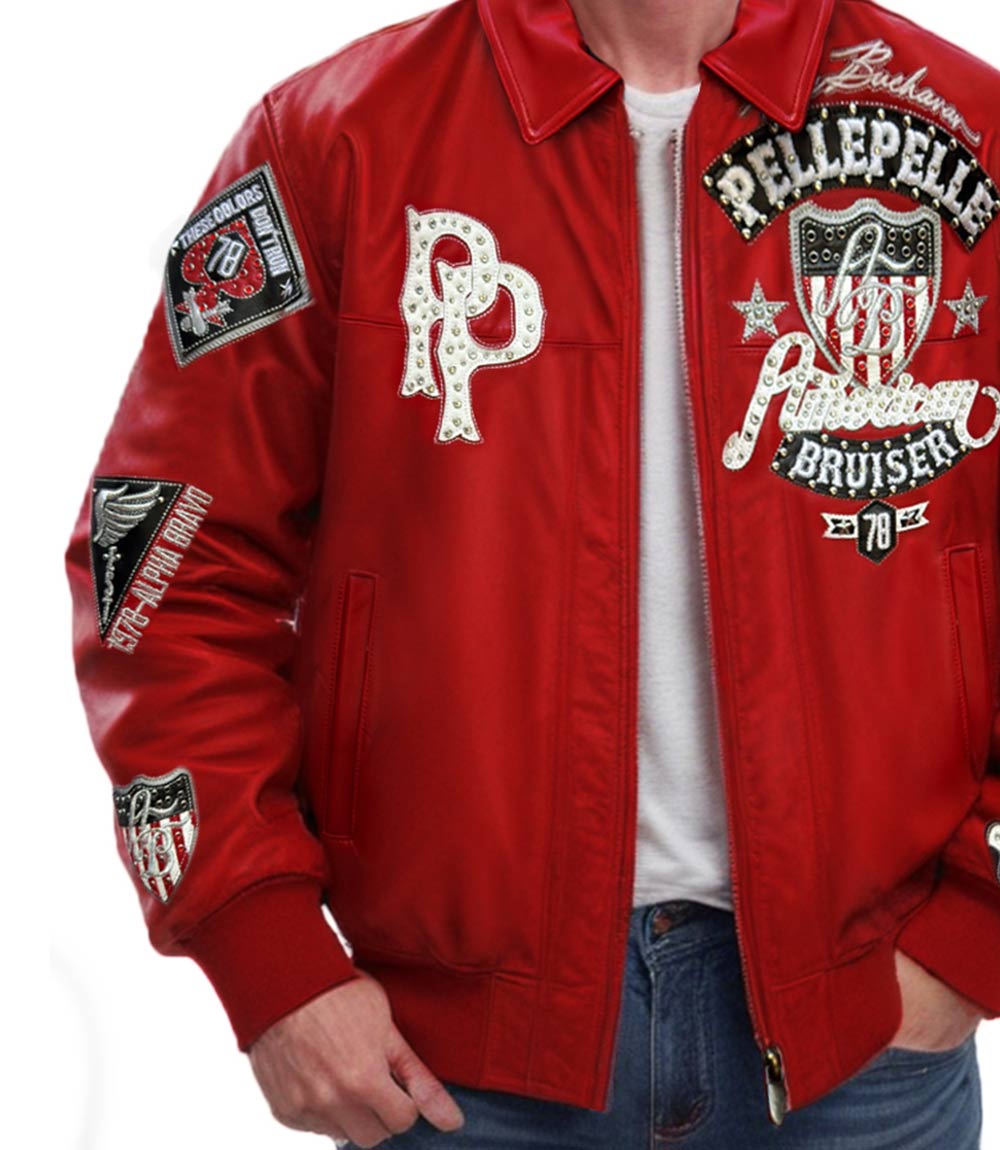 American Bruiser Red Leather Jacket - Vox Leather