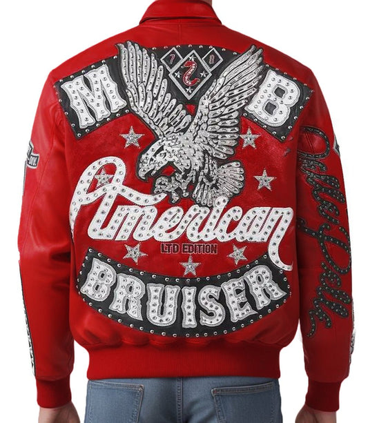 American Bruiser Red Leather Jacket - Vox Leather