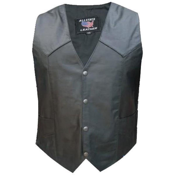 American Flag Leather Motorcycle Vest with Side Laces - Vox Leather