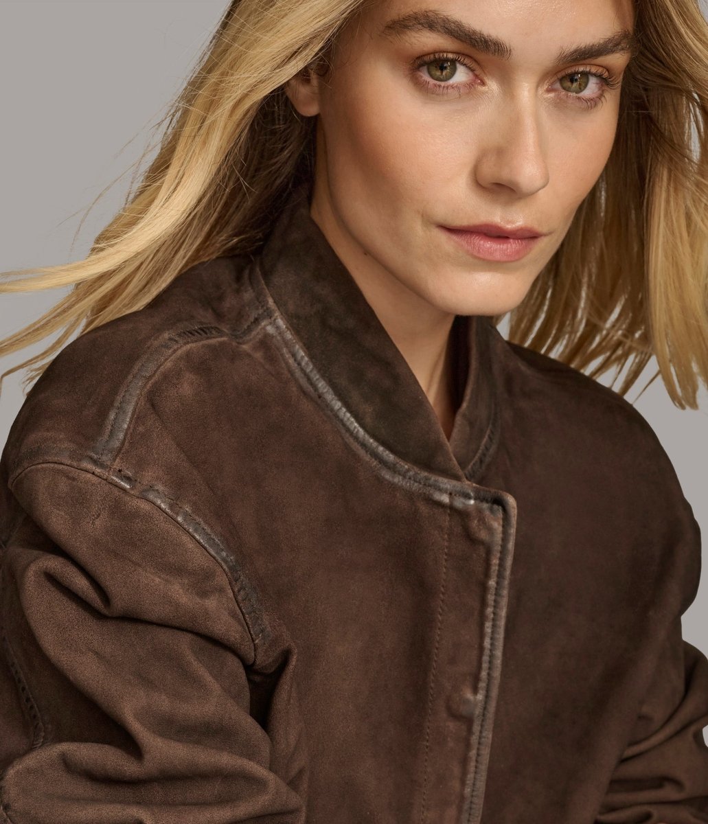 Angie Snap Bomber Jacket - Vox Leather