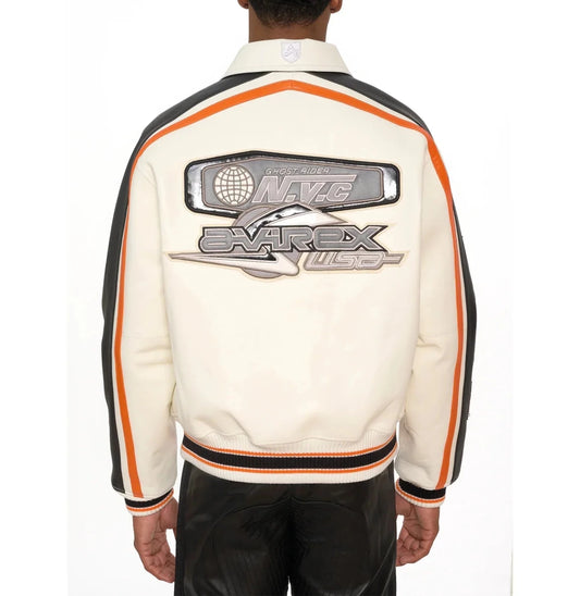 Avirex City Racer Leather Varsity Jacket - Vox Leather