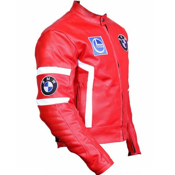 BMW Red Racing Leather Motorcycle Jacket - Vox Leather