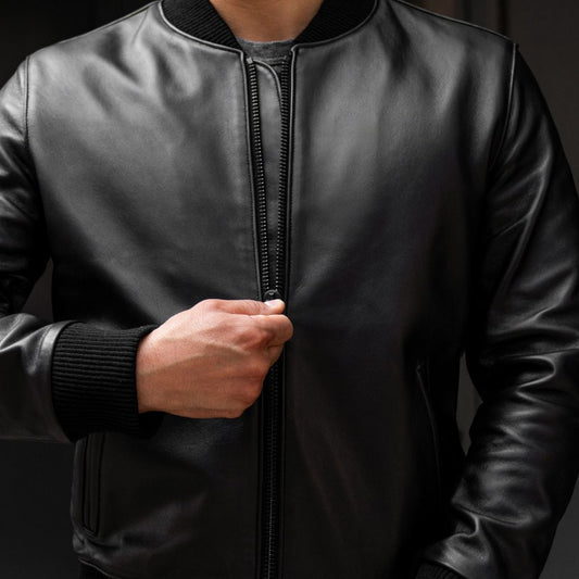 Bomber Jacket | Black - Vox Leather
