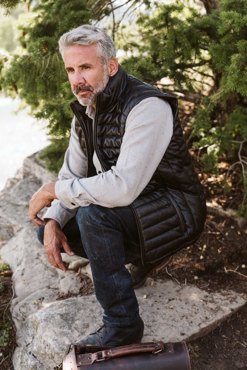 Bridger Leather Down Vest - Vox Leather