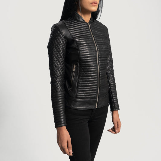 Cityscape Black Leather Biker Jacket - Rare Leather