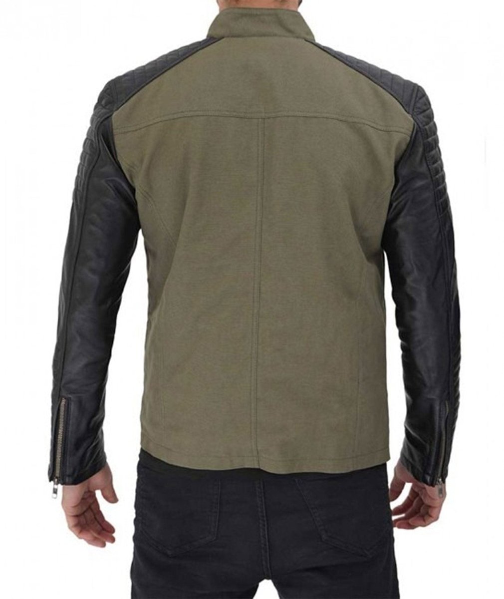 Darrell Green and Black Mens Cafe Racer Jacket - Vox Leather