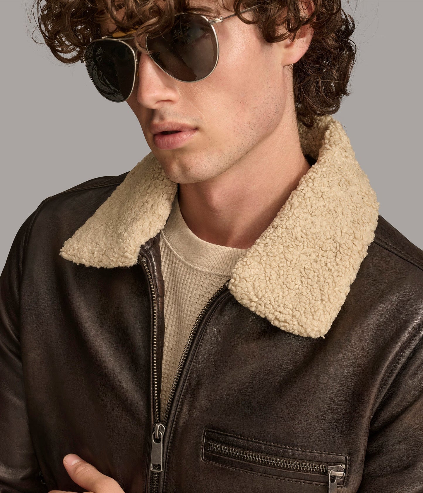 Dean Zip Up Shirt Collar Jacket - Rare Leather