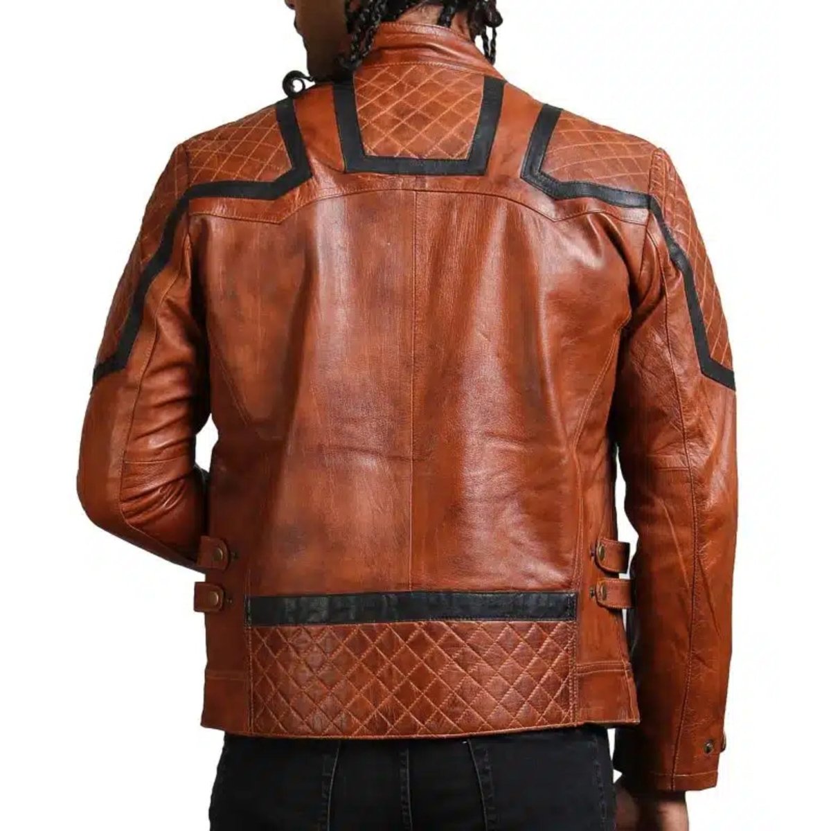 Designer Men Brown Waxed Leather Jacket - Vox Leather