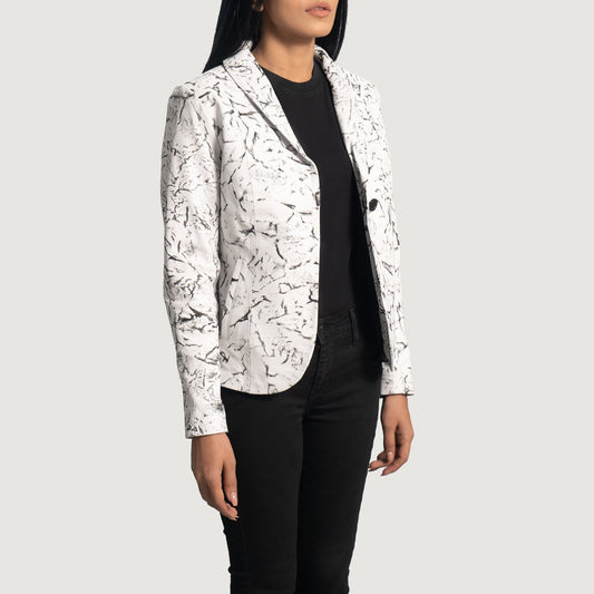 Donna Blake White Leather Blazer - Rare Leather