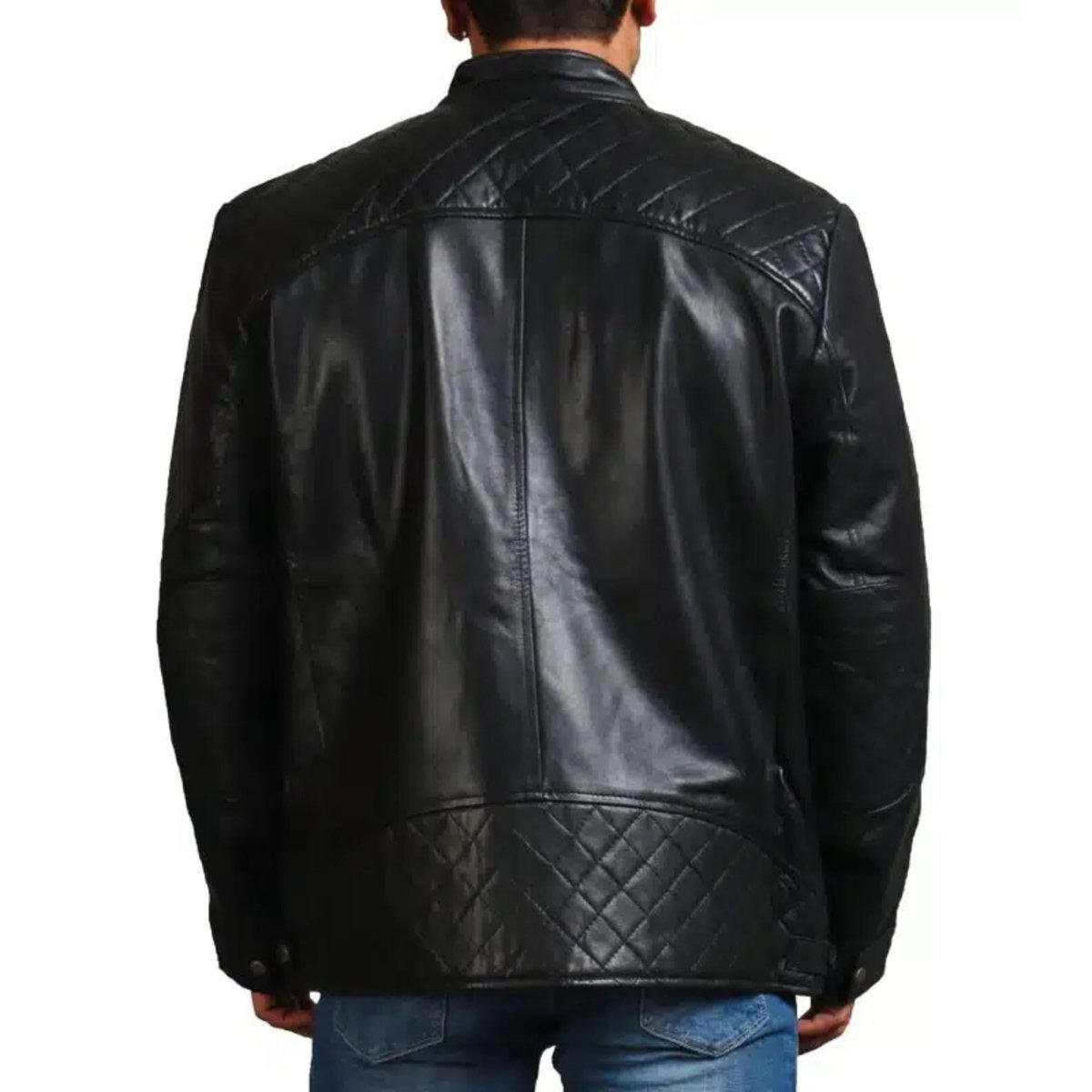 Garcia Mens Cafe Racer Black Leather Jacket - Vox Leather