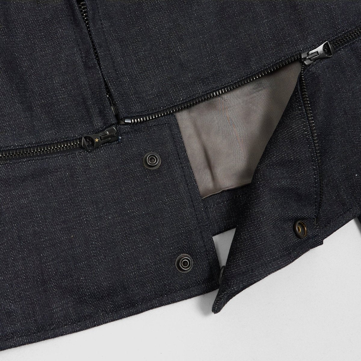 Golden Goose Shearling Collar Denim Biker Jacket - Vox Leather