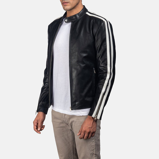 Hank Black Leather Biker Jacket - Vox Leather