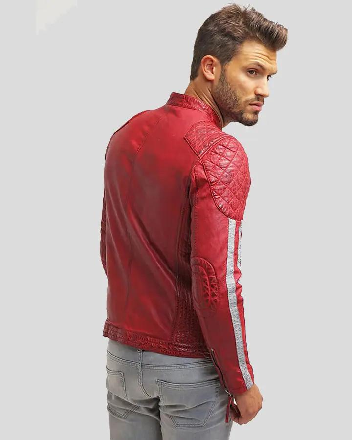 Hank Red Quilted Leather Jacket - Vox Leather
