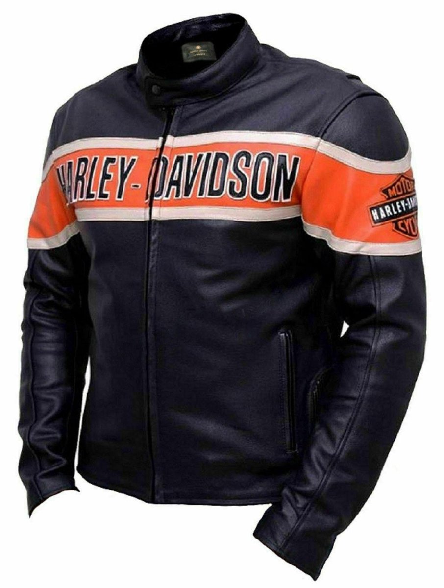 Harley Davidson Biker Genuine Leather Jacket Victoria Lane Style - Vox Leather
