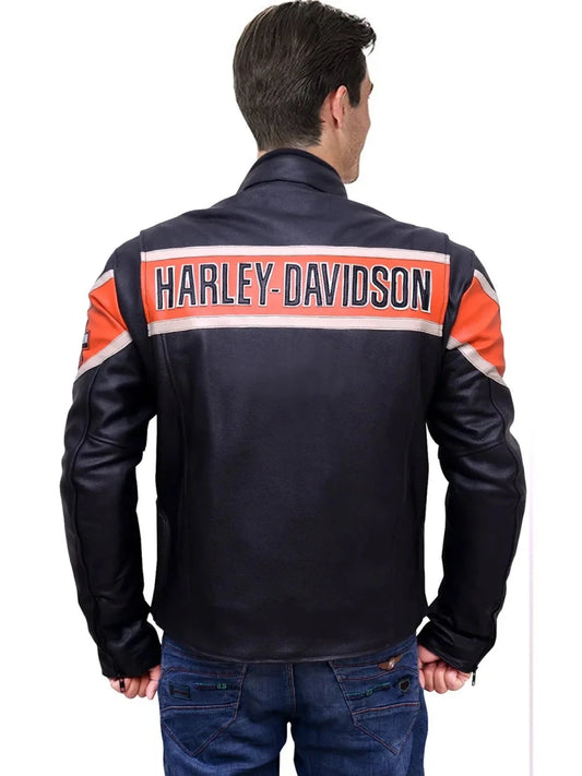 Harley Davidson Biker Genuine Leather Jacket Victoria Lane Style - Vox Leather
