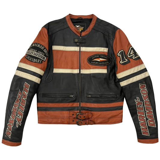 Harley Davidson Leather Racing Jacket - Rare Leather Order Now !!