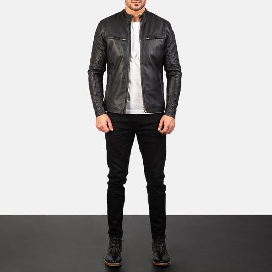 Ionic Black Leather Jacket - Vox Leather