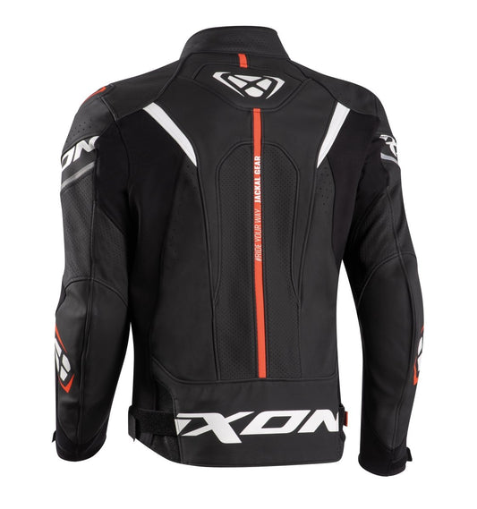Jackal - CE Certified Class AAA Leather Racing Jacket (Black/Anthracite/Orange) - Vox Leather