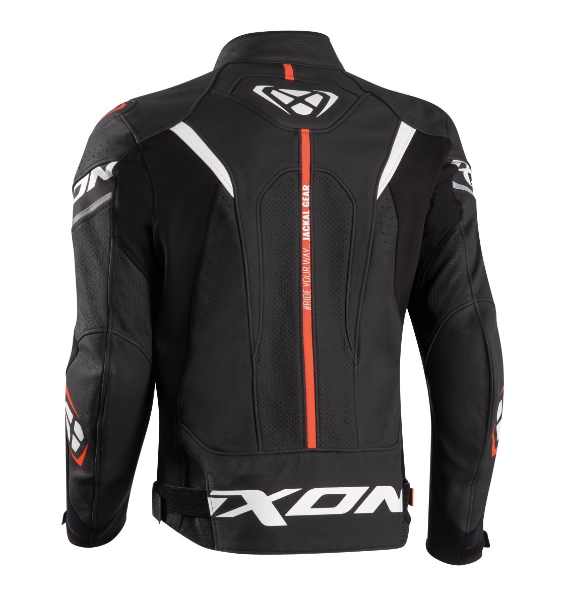Jackal - CE Certified Class AAA Leather Racing Jacket (Black/Anthracite/Orange) - Vox Leather