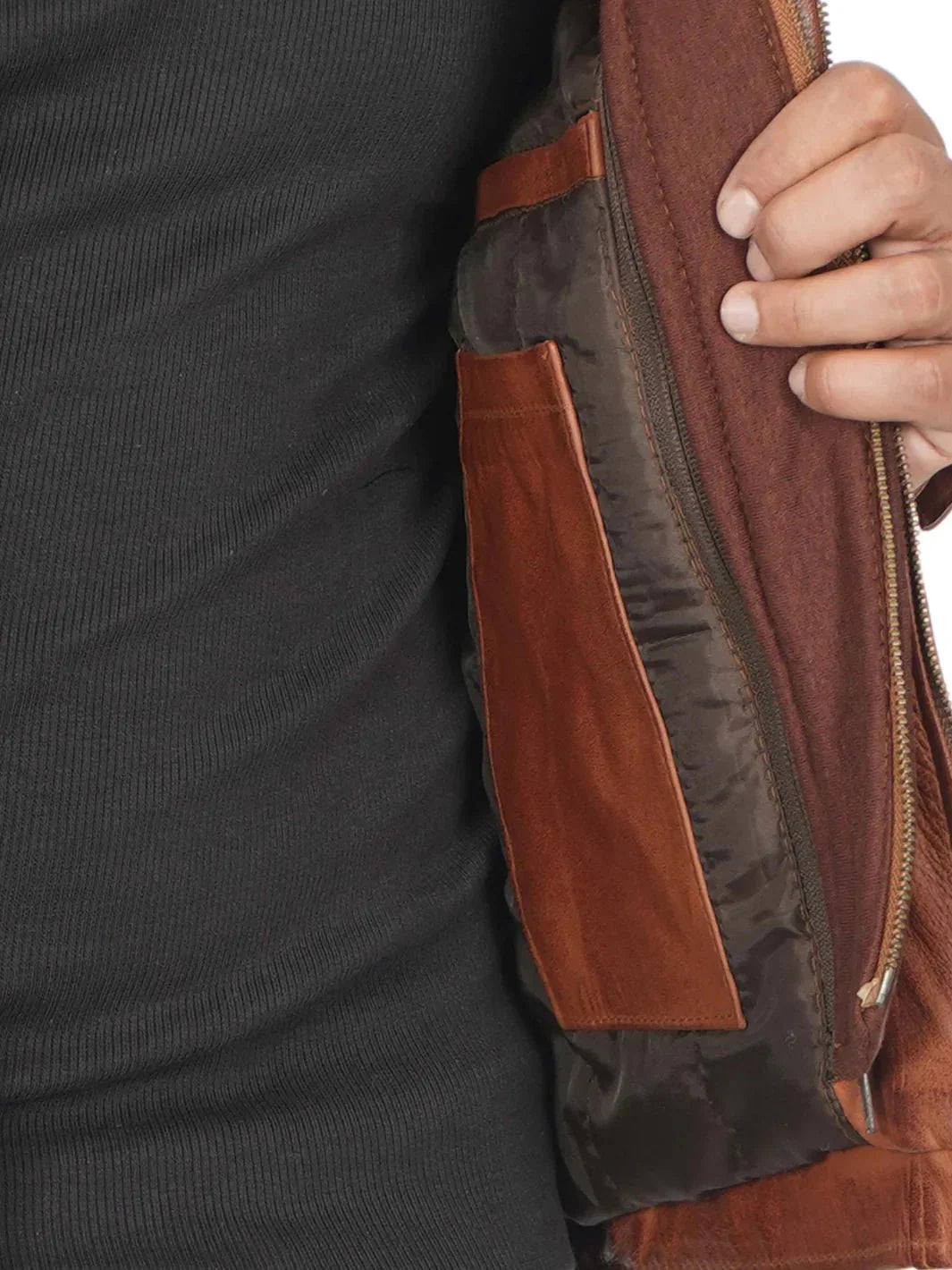 Johnson Mens Tan Hooded Leather Jacket - Rare Leather