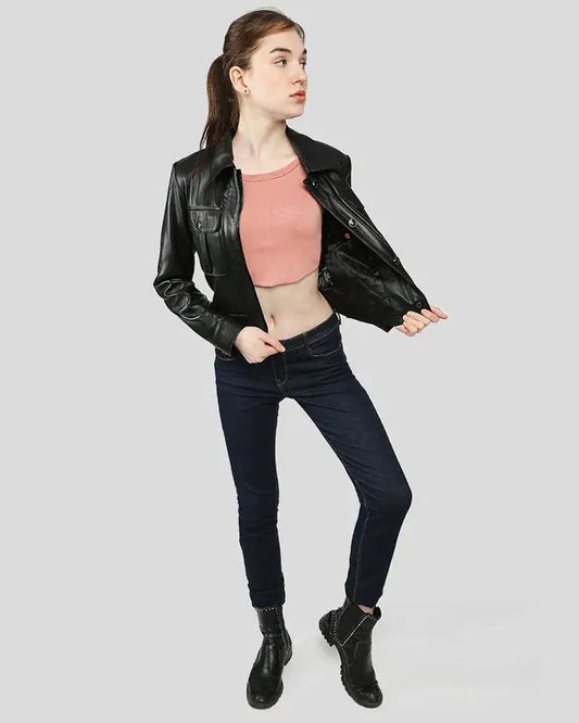 Lorelei Black Racer Leather Jackets - Rare Leather