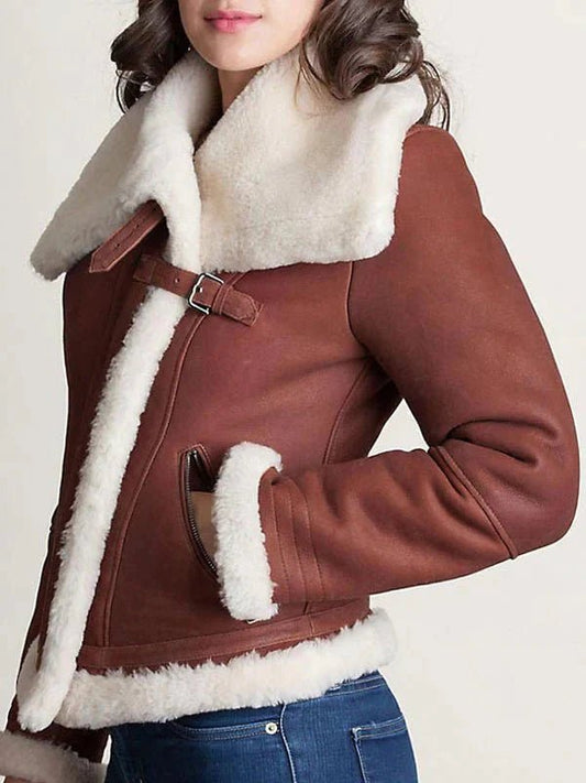 Madeline Shearling Sheepskin Leather Jacket - Vox Leather