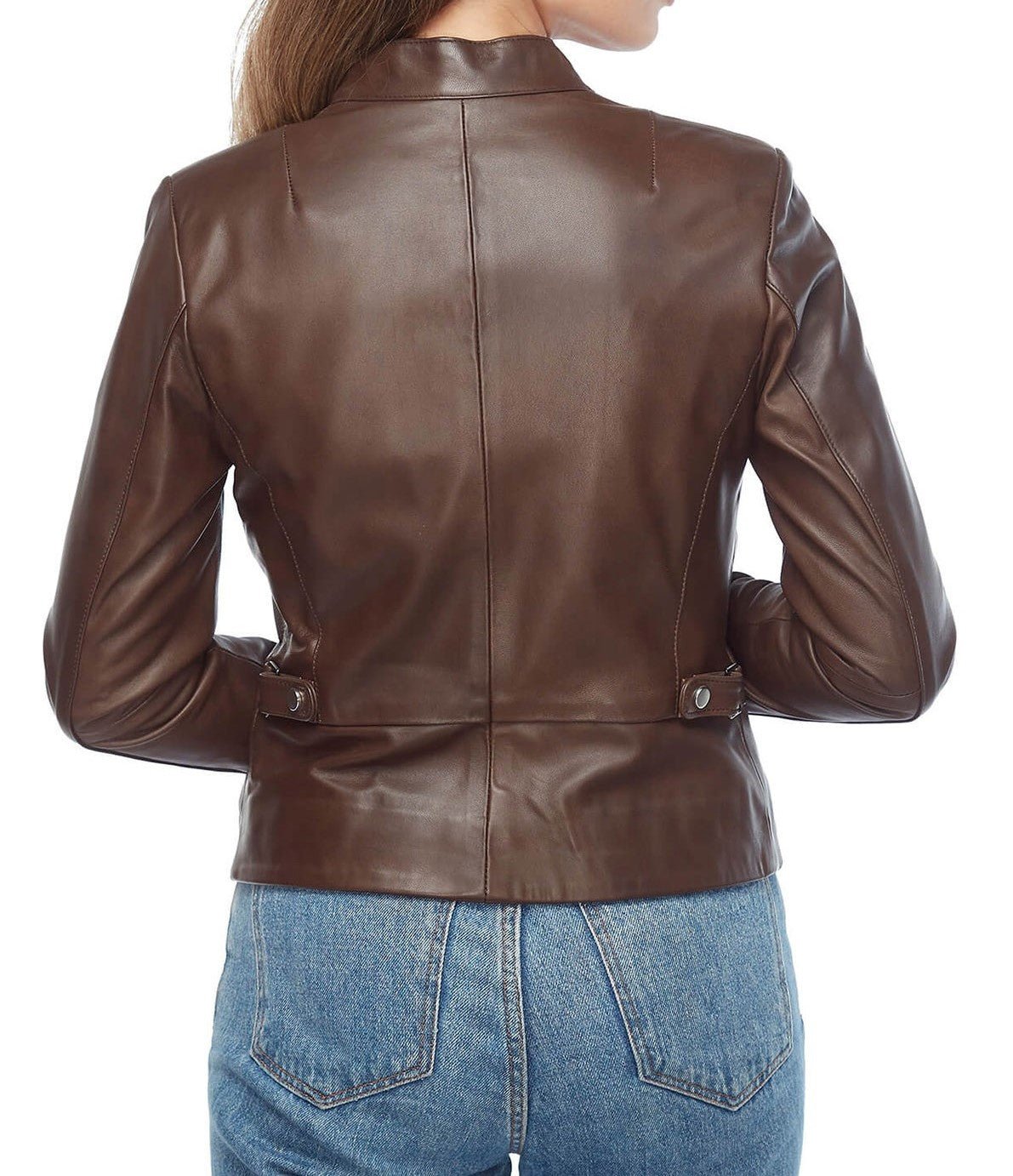 Madison Women’s Real Brown Leather Moto Jacket - Rare Leather