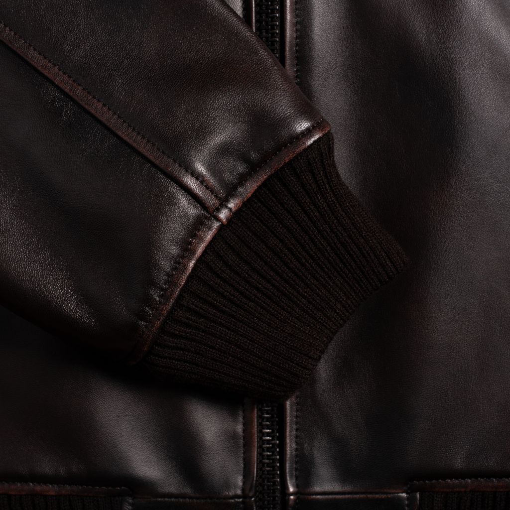 Major League Jacket | Black Coffee - Rare Leather
