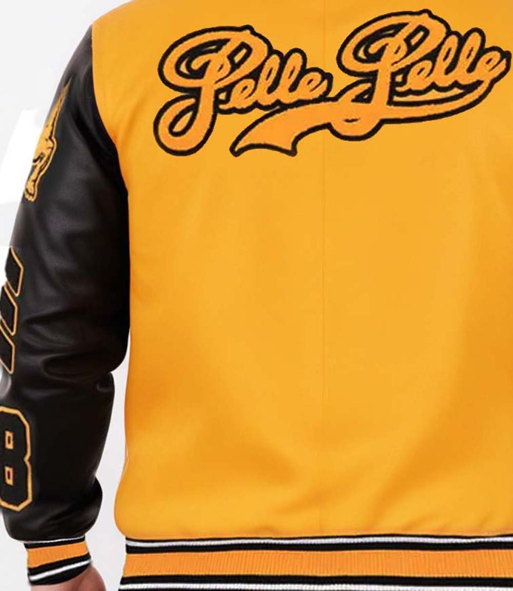 MB Yellow Black Varsity Jacket - Vox Leather