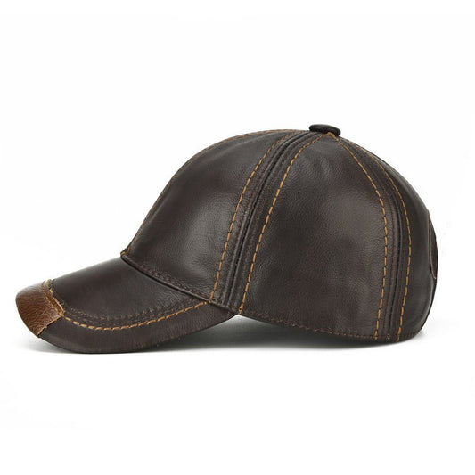 Men Single Leather Thin Baseball Cap - Vox Leather