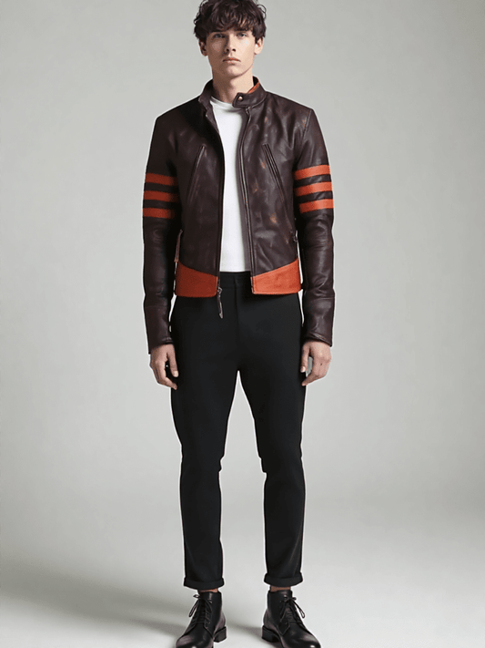 Mens Brown Cafe Racer Distressed Motorcycle Jacket - Vox Leather