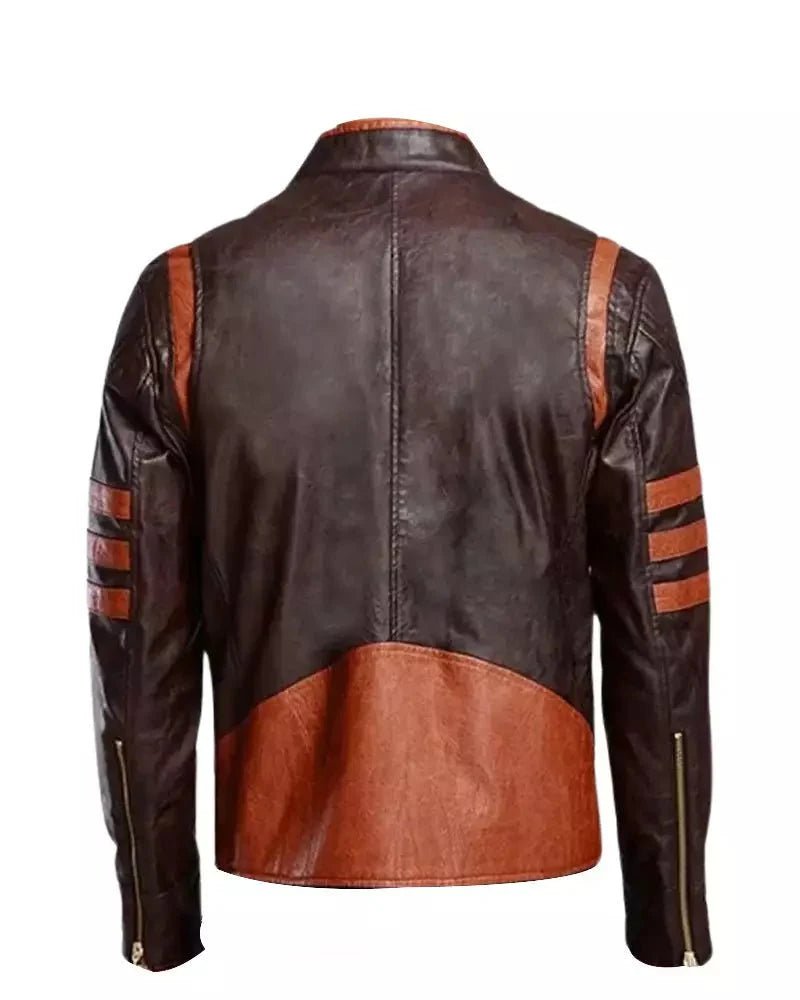 Mens Brown Cafe Racer Distressed Motorcycle Jacket - Vox Leather