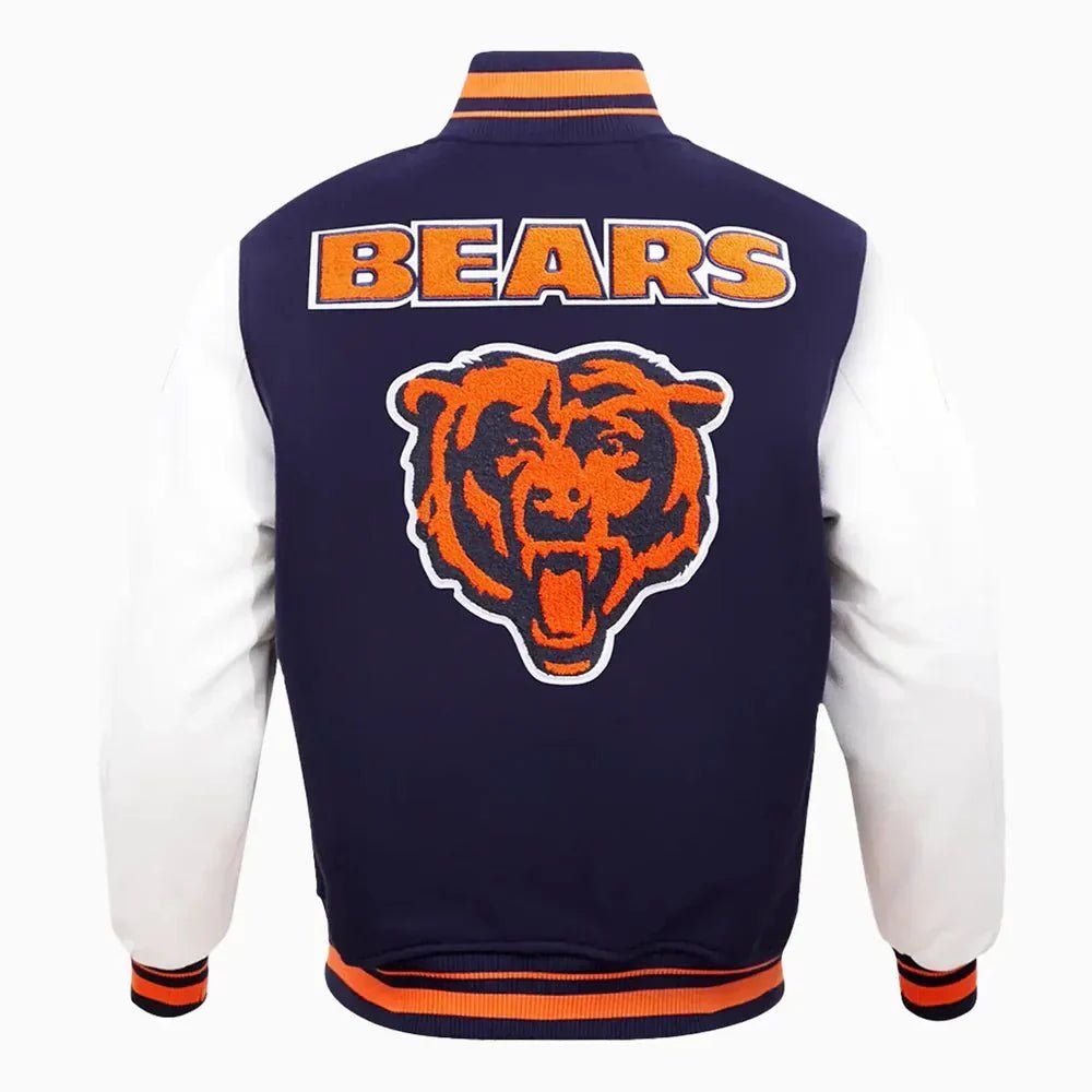 Men's Chicago Bears NFL Retro Classic Rib Wool Varsity Jacket - Vox Leather