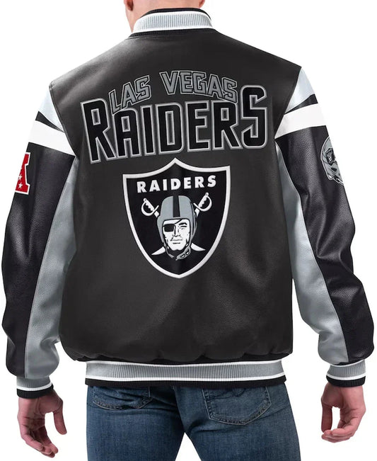 Men’s Las Vegas Raiders G - III Sports Varsity Jacket - Rare Leather