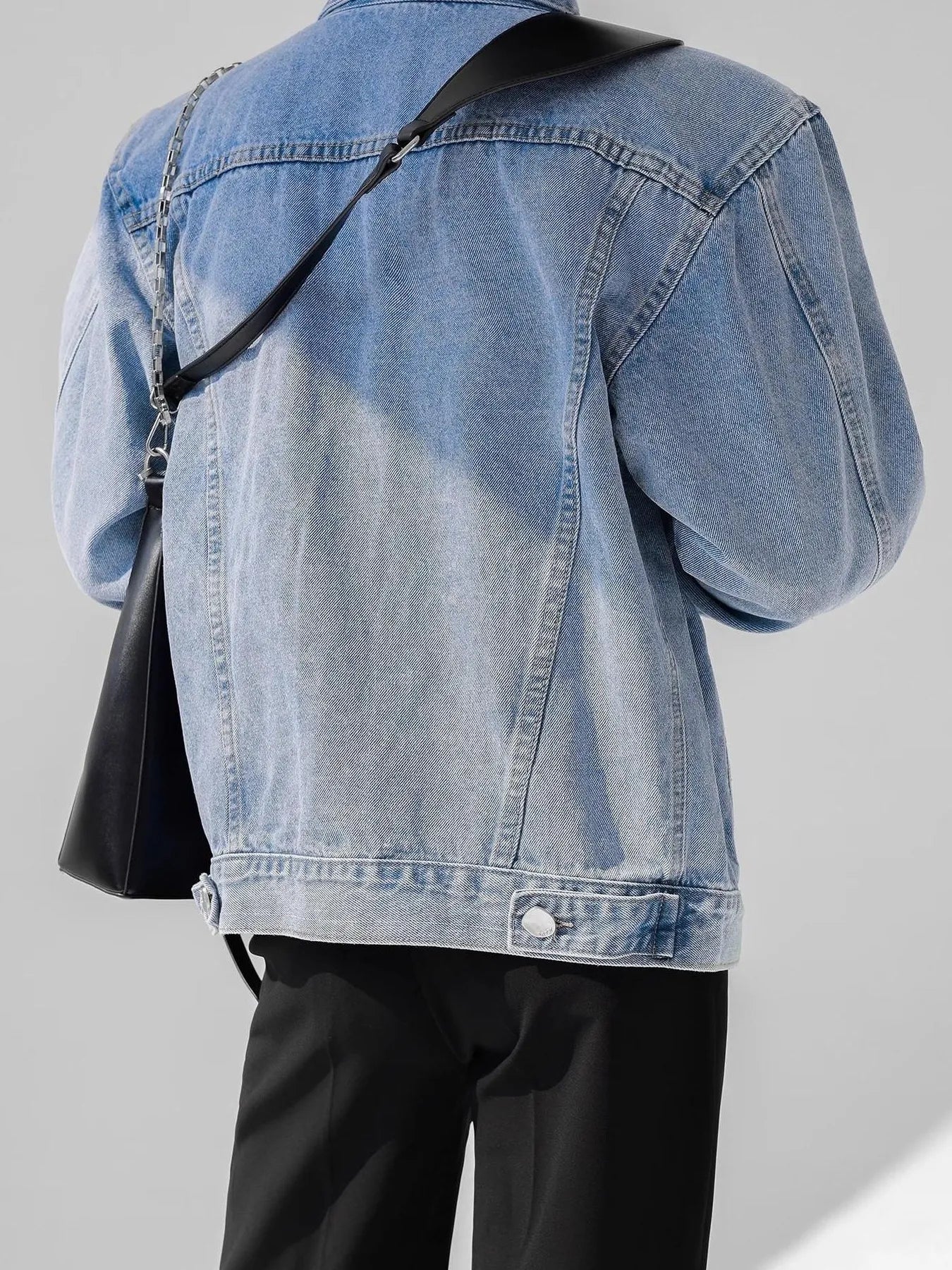 Men's Plus Size Button Up Long Sleeve Denim Jacket - Rare Leather