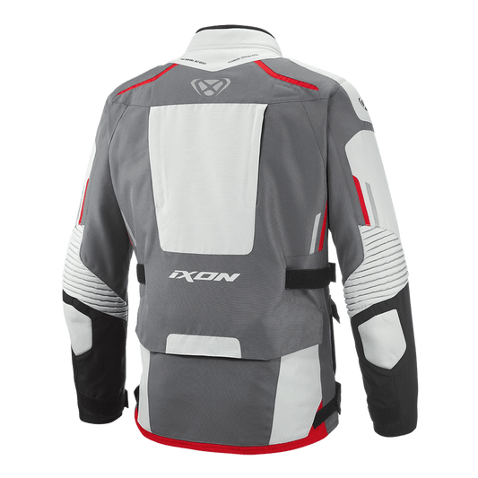 Midgard - All Season Motorcycle Touring Jacket (Grey/Black/Red) - Vox Leather
