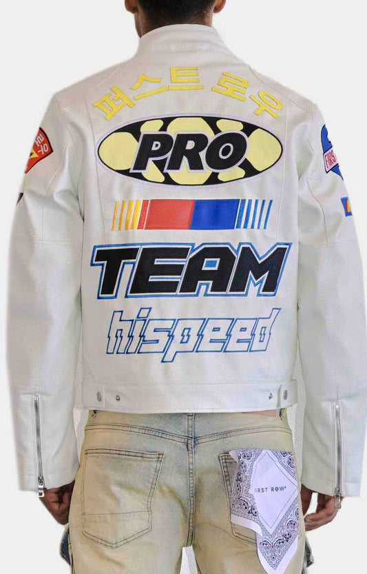 MOTOR RACING LEATHER JACKET - Rare Leather Order Now !!