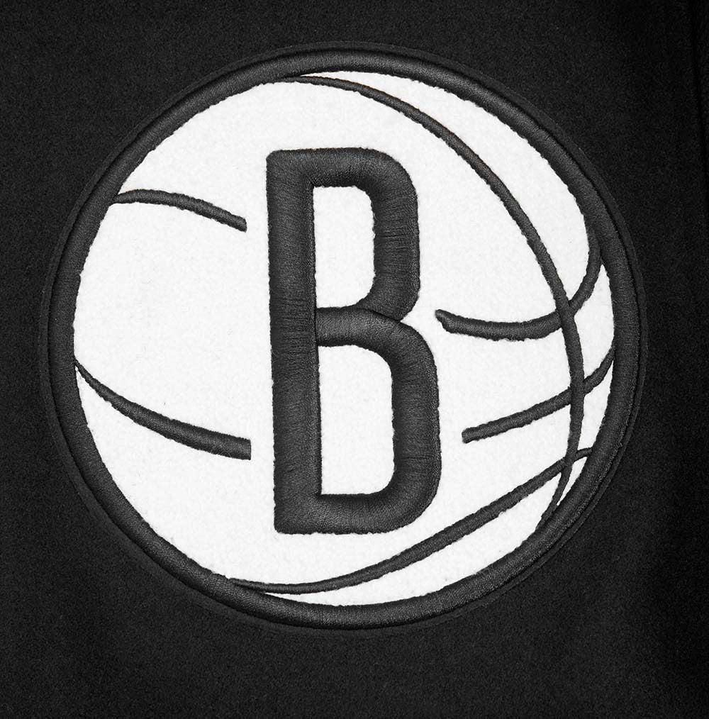 NBA BROOKLYN NETS MASHUP RIB WOOL VARSITY JACKET - Vox Leather