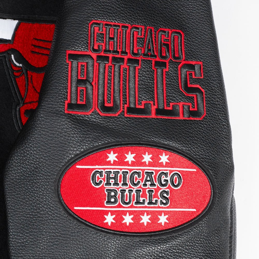 NBA CHICAGO BULLS AREA CODE RIB WOOL VARSITY JACKET - Vox Leather