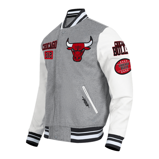 NBA CHICAGO BULLS AREA CODE WOOL VARSITY JACKET - Rare Leather