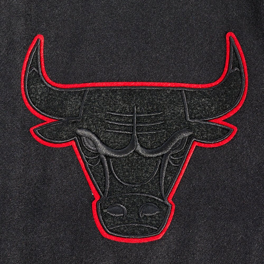 NBA CHICAGO BULLS OLD ENGLISH RIB WOOL VARSITY JACKET - Vox Leather