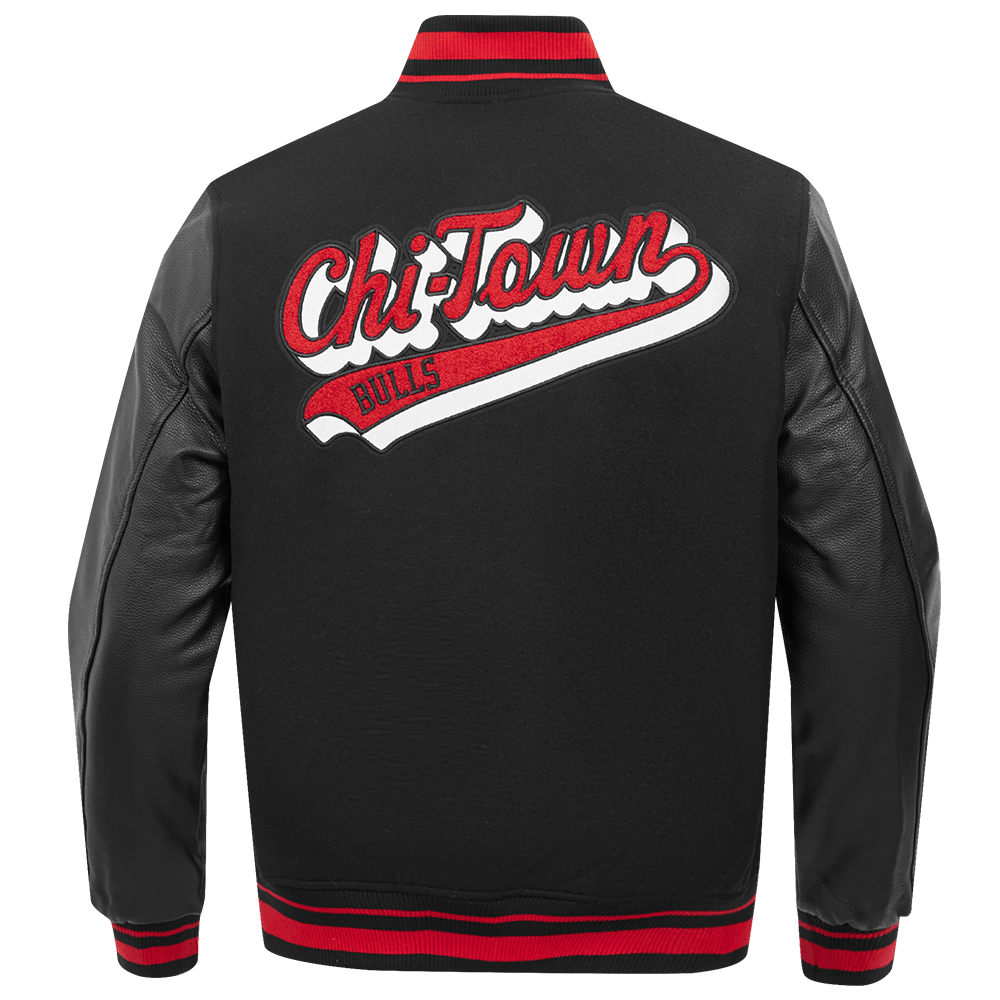 NBA CHICAGO BULLS SCRIPT TAIL WOOL VARSITY - Rare Leather