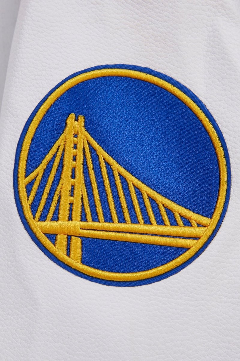 NBA GOLDEN STATE WARRIORS RETRO CLASSIC RIB WOOL VARSITY JACKET - Vox Leather