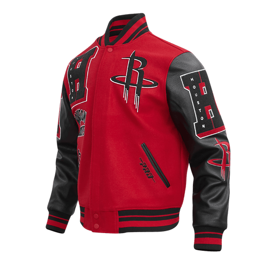 NBA HOUSTON ROCKETS MASHUP RIB WOOL VARSITY JACKET - Rare Leather