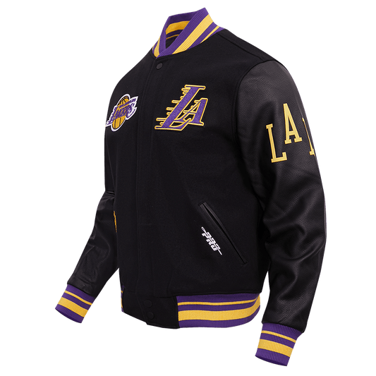 NBA LOS ANGELES LAKERS CHEST DYNASTY TO DESTINY RIB WOOL VARSITY - Rare Leather