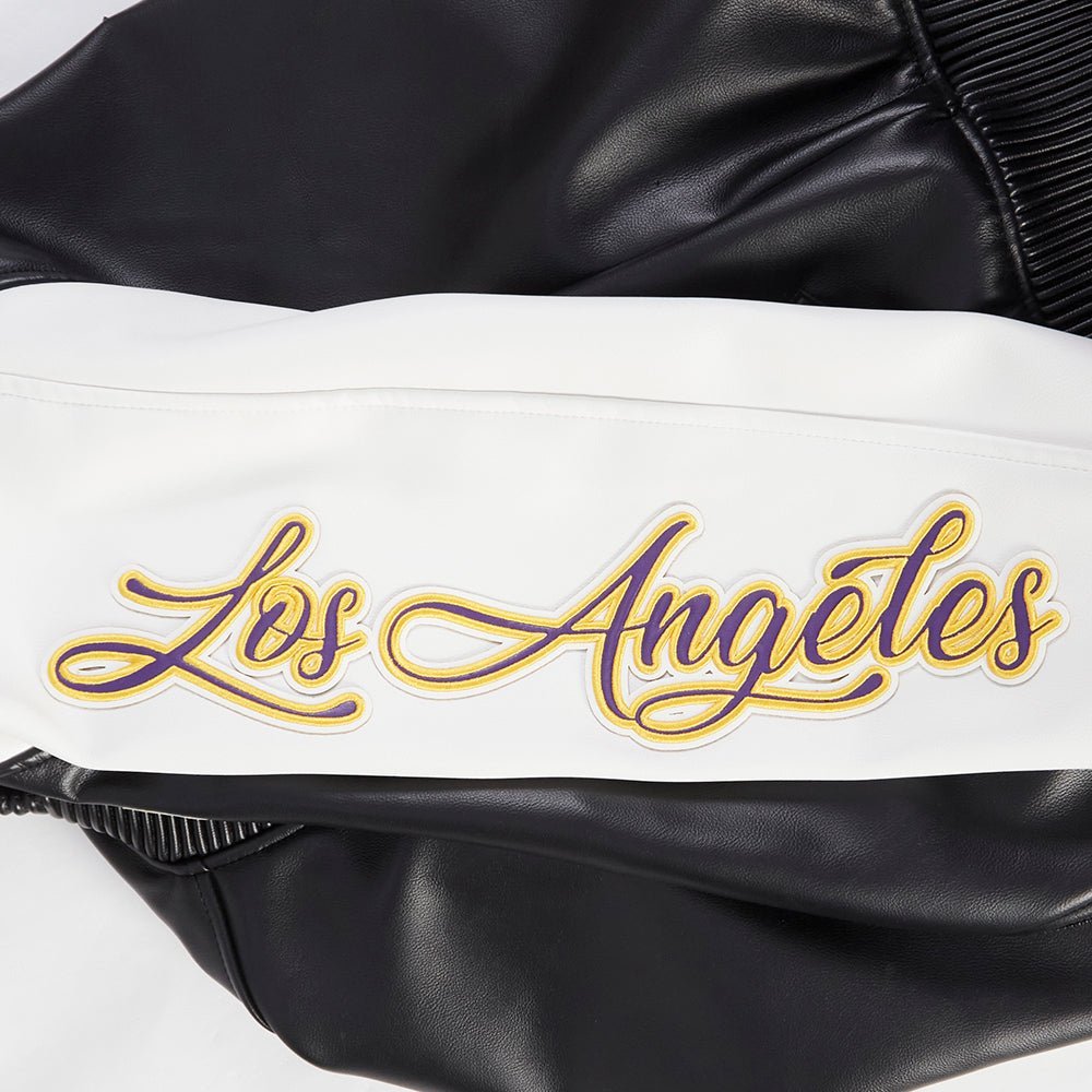 NBA LOS ANGELES LAKERS CITY SIGNATURE MEN'S LEATHER VARSITY JACKET - Vox Leather